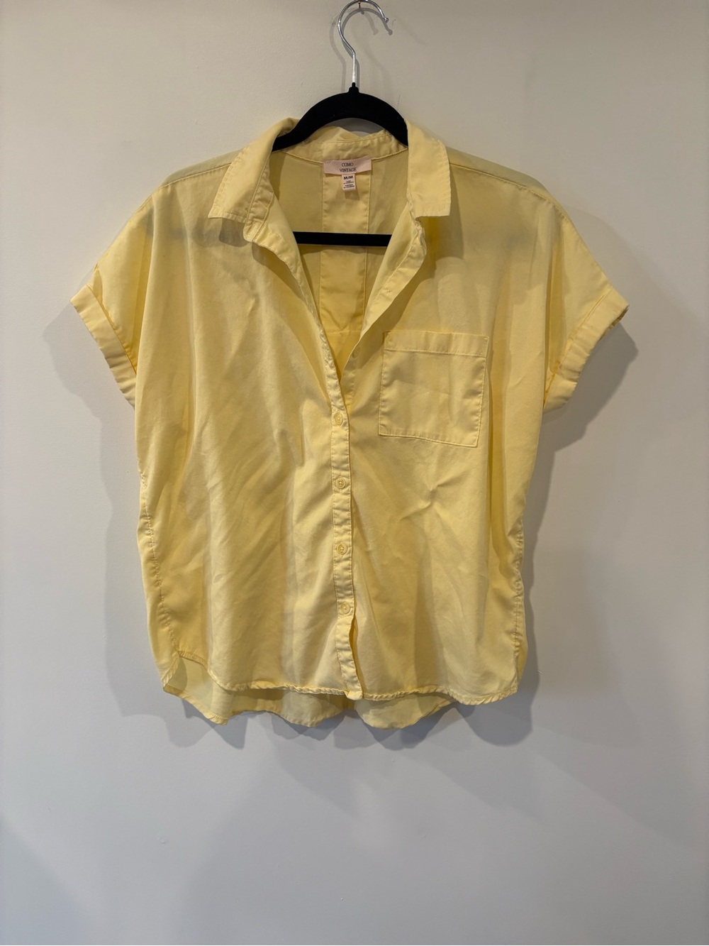 Como Vintage Pale Yellow Button-Up Shirt